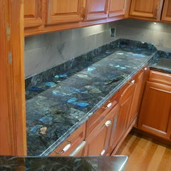 Luxurious Labradorite Gemstone Kitchen Countertop – Iridescent Natural Stone for Elegant Interiors