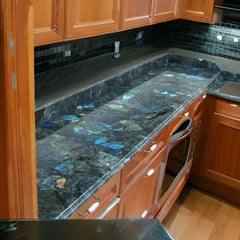 Luxurious Labradorite Gemstone Kitchen Countertop – Iridescent Natural Stone for Elegant Interiors