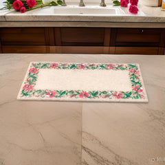 Luxury Marble Inlay Cutting Board – Elegant Blue Floral Design for Stylish Kitchens