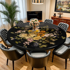 Round Epoxy Resin Dining Table with Real Dried Floral Inlay Elegant Botanical Art Centerpiece