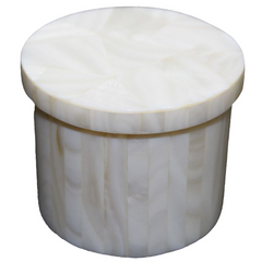 Natural Handmade Jewelry Storage Box Inlaid White Milky Stone