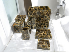 Elegant 7-Piece Brown Agate Bathroom Set with Premium Resin Design iturend Bathroom FurnI