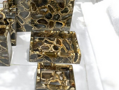 Elegant 7-Piece Brown Agate Bathroom Set with Premium Resin Design iturend Bathroom FurnI