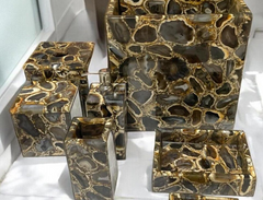 Elegant 7-Piece Brown Agate Bathroom Set with Premium Resin Design iturend Bathroom FurnI