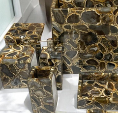 Elegant 7-Piece Brown Agate Bathroom Set with Premium Resin Design iturend Bathroom FurnI