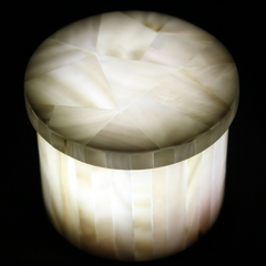 Natural Handmade Jewelry Storage Box Inlaid White Milky Stone