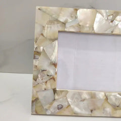 Handcrafted Natural Shell Design Elegant Mother-of-Pearl Photo Frame For Home