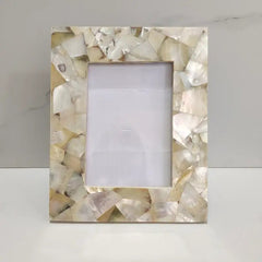 Handcrafted Natural Shell Design Elegant Mother-of-Pearl Photo Frame For Home