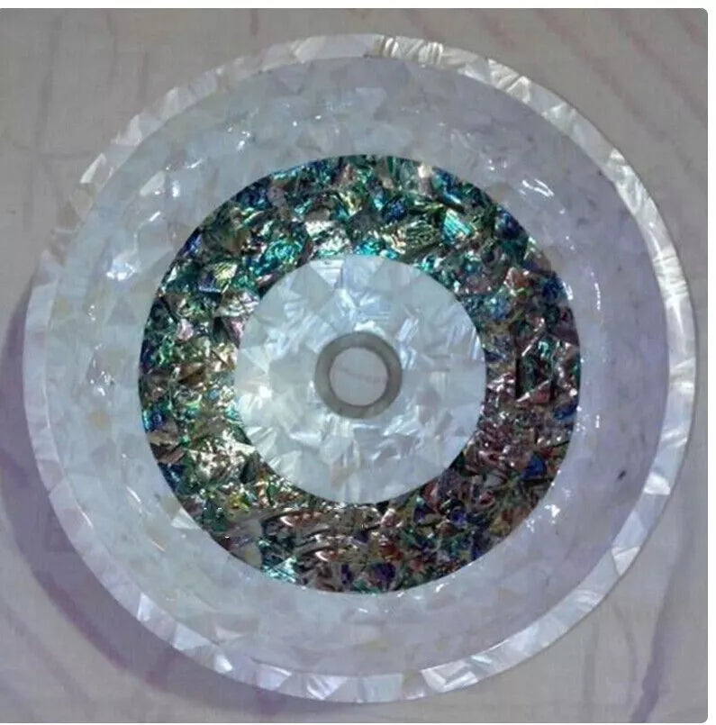 Artisanal Mother-of-Pearl Vessel Sink Eco-Friendly Shell Mosaic With Statement Bathroom Piece