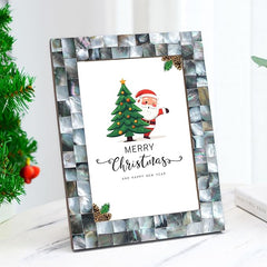 Festive Mother-of-Pearl Frame for Christmas Cheer and Holiday Memories