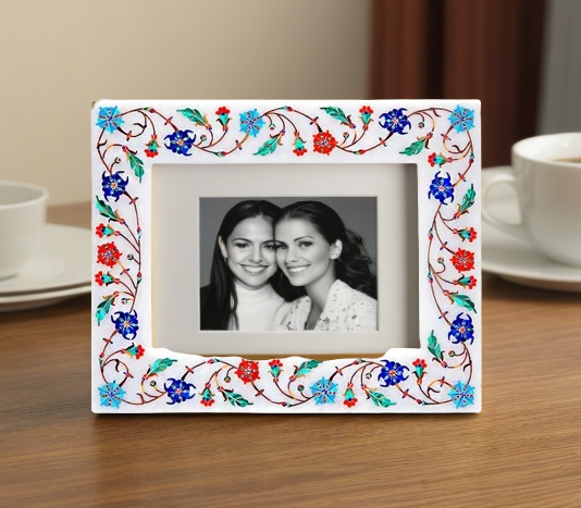 Handcrafted Floral Frame with Intricate Design, Perfect for Treasured Memories and Decor