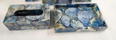 Luxury Blue Agate 5 Pcs Bathroom Accessory Set with Polished Resin Design