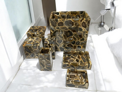 Ensemble de salle de bain élégant en agate brune de 7 pièces avec design en résine de qualité supérieure iturend Bathroom FurnI