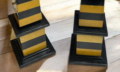 Black and Yellow Onyx Obelisks – Handcrafted Decorative Columns for Home, Office, or Art Display